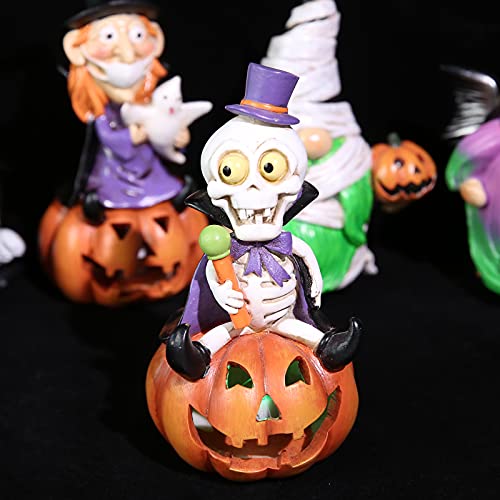 5.7-inch Resin Halloween Pumpkin Decoration, w/ LED Lights