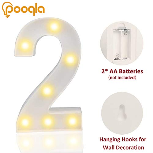 Decorative Led Light Up Numbers -White Plastic Marquee Numbers Battery Operated