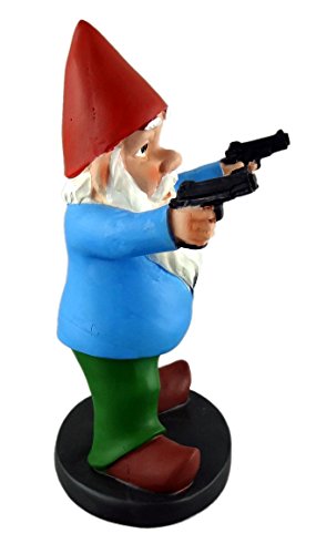 Garden Combat Gnome Figurine - Indoor/Outdoor Garden Gnome Sculpture