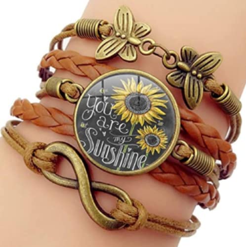 Sunflower Leather Bracelet for Women