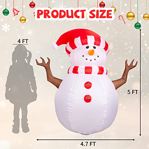 5 FT Christmas Inflatable Snowman w/ LEDs