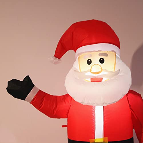 4 FT Lighted Christmas Inflatable Santa Claus and Snowman, Outdoor Holiday Decorations Inflatable Yard Decorations