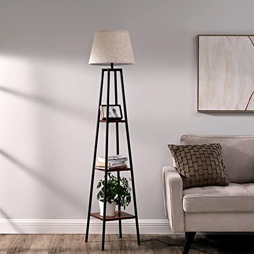 65" Farmhouse Floor Lamp w/ 3 Tiers Shelves