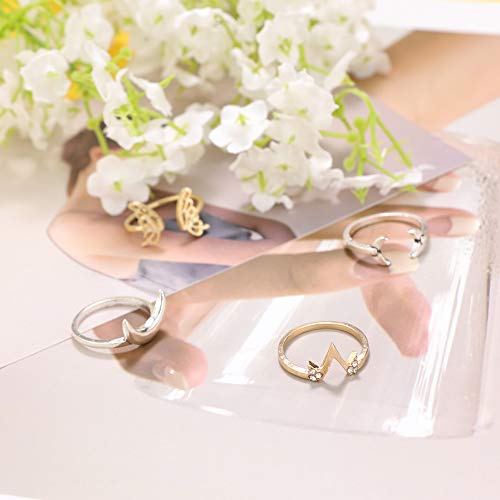 Stackable 118 Pcs Knuckle Rings Set Vintage Hollow Rings for Women