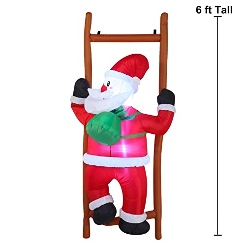 6 FT Tall Inflatable Climbing Santa with Build-in LEDs