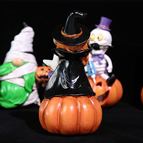 5.7-inch Resin Halloween Pumpkin Decoration, w/ LED Lights