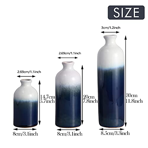 Ceramic Rustic Vase for Home Decoration , Set of 3