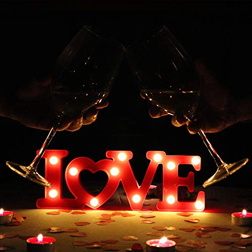 Decoration for Valentines Day -Marquee Light Up Signs (Red)