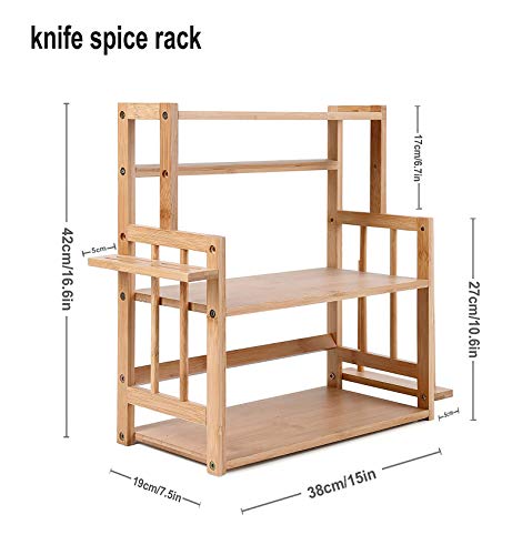 Bamboo Spice Rack Storage Shelves-2 & 3 Tier