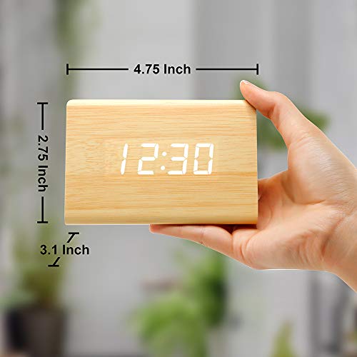 Wooden LED Alarm Digital Desk Clock