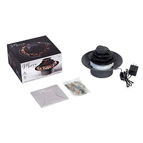 Indoor Fountain w/ Natural Water Sounds & Unique Underwater Lighting (Gray)