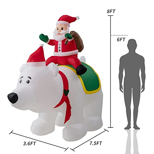 Christmas Inflatables Gingerbread Man with Gift Boxes, LED Inflatable Decoration for Outdoor Indoor Holiday