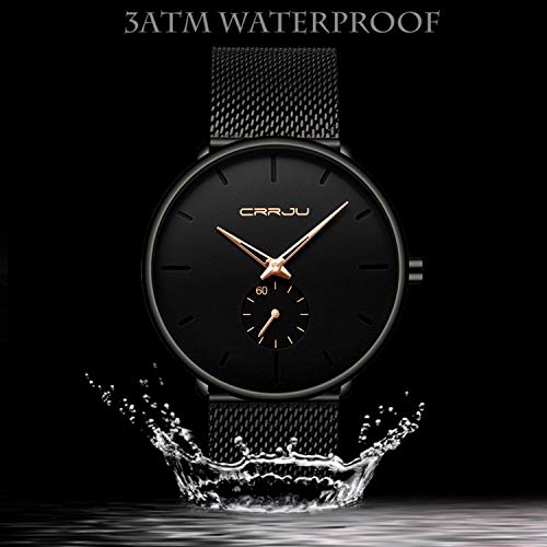 Ultra Thin Wrist Watches for Men Fashion Classic Waterproof Stainless Steel Band