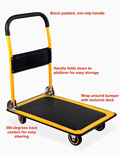 Foldable Platform Truck Push Dolly 330 lb. Weight Capacity
