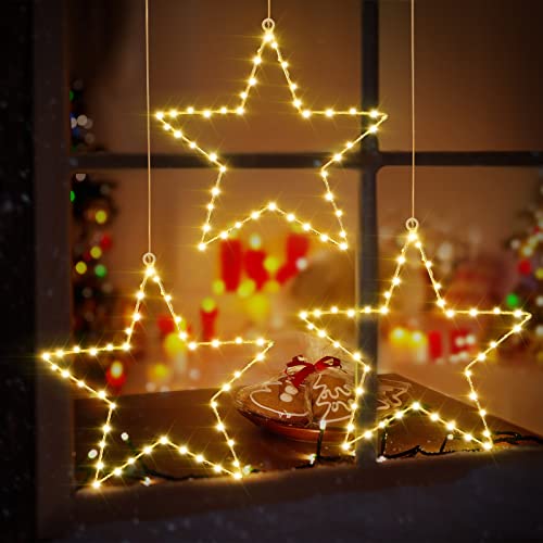 3PCS  45 LEDs Christmas  Star Window Lights Decoration