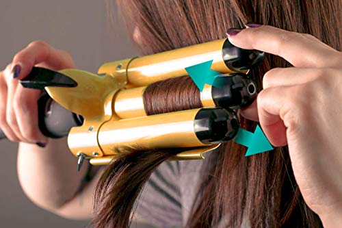 Three Barrel Curling Iron Wand w/ LCD Temperature Display