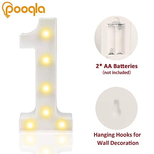 Decorative Led Light Up Numbers -White Plastic Marquee Numbers Battery Operated