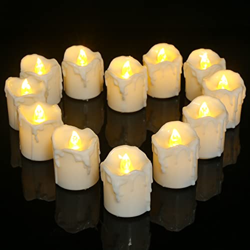 12pcs Battery Operated Tea Lights with Timer