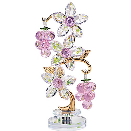 Crystal Pink Grape w/ Rotating Base Collectible Figurines