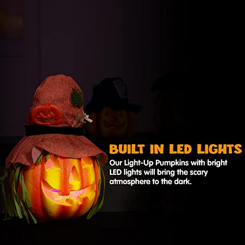 6 Pack Light up Jack-o'-Lantern Halloween Decoration