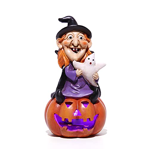 5.7-inch Resin Halloween Pumpkin Decoration, w/ LED Lights