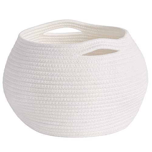 Cotton Rope Jute Round Baskets 10"D x 8.3"H