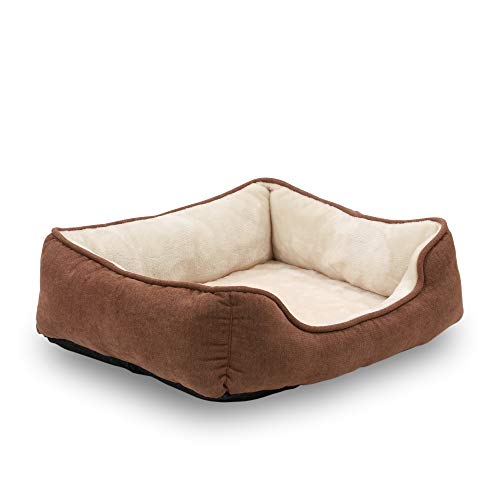 Reversible Rectangle Pet Bed w/ Dog Paw Printing, 25 by 21 inches