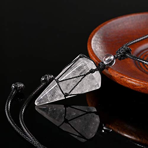 Healing Crystal GemStone Pointed Pendant Necklaces for Men/Women