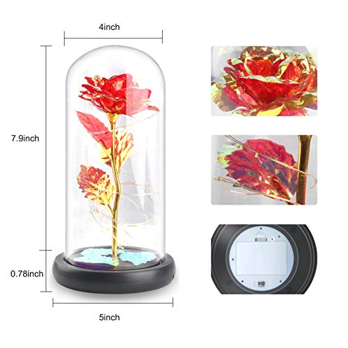 Enchanted Galaxy Light Up Butterfly Rose  Gifts in Glass Dome