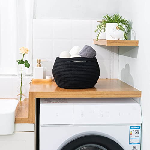 Cotton Rope Jute Round Baskets 10"D x 8.3"H