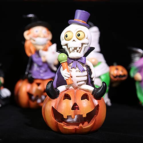 5.7-inch Resin Halloween Pumpkin Decoration, w/ LED Lights