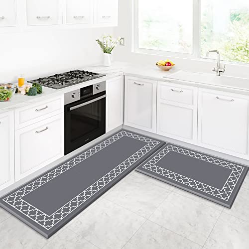 [2 PCS] Cushioned Anti-Fatigue Kitchen Rug