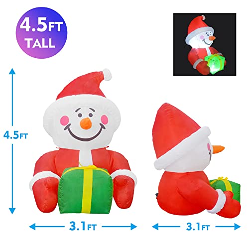 4.5 FT Christmas Inflatables Snowman w/ LEDs