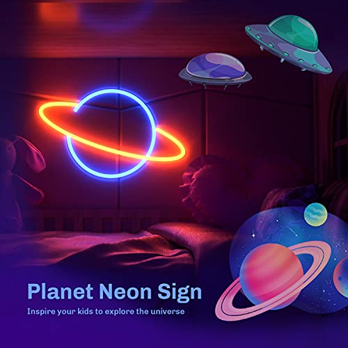 Planet Acrylic Neon Light Sign for Wall Decoration, Battery or USB Powered