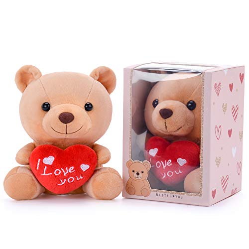 I Love You Stuffed Teddy Bear w/ Heart Plush Toy Gift for Valentine's Day