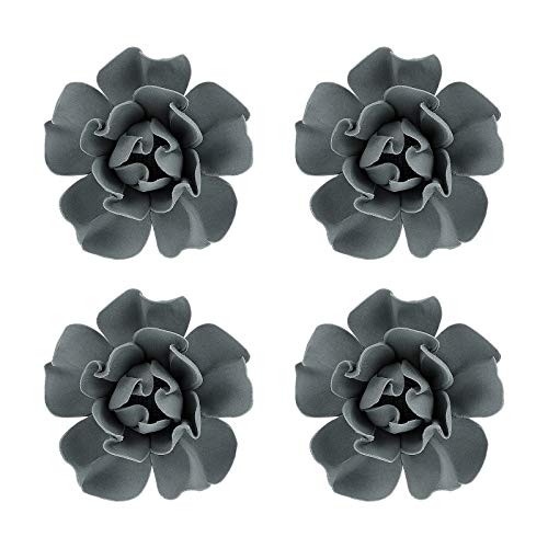 4 Pcs Ceramic Flower Wall Decoration