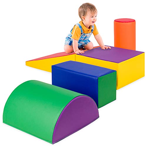 5-Pcs Kids Climb & Crawl Soft Foam Block Activity Play Structures for Child Development, Color Coordination, Motor Skills