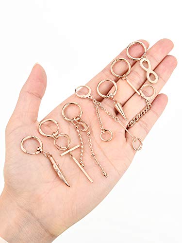 12 Pieces Hoop Dangle Earrings For Men