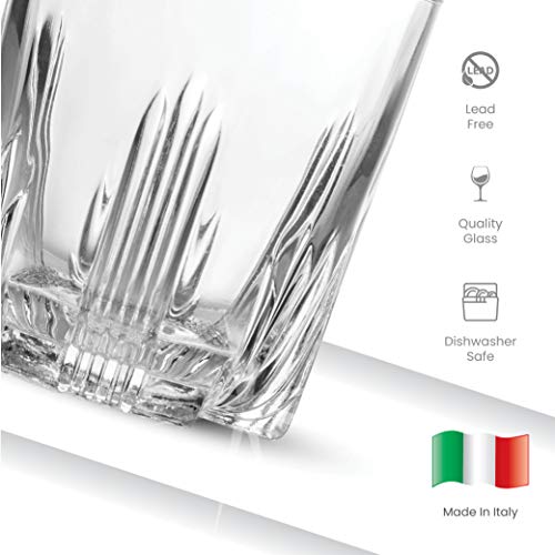 7-Piece Italian Crafted Glass Decanter & Whisky Glasses Set