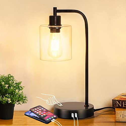 𝗦𝗺𝗮𝗹𝗹 𝗧𝗼𝘂𝗰𝗵 𝗚𝗼𝗹𝗱 𝗧𝗮𝗯𝗹𝗲 𝗟𝗮𝗺𝗽 for Small Spaces 3 Way Dimmable Industrial Bedside Lamp