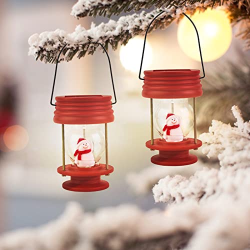 2 Pack Hanging Solar Lantern Lights for Christmas Decoration