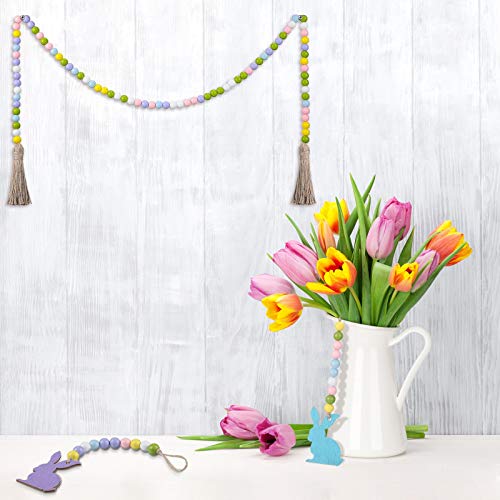 3 Pcs Easter Wood Bead Garland