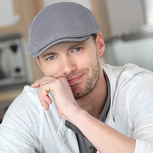 6 Pcs Men's Mesh Flat Cap Breathable Newsboy Hat