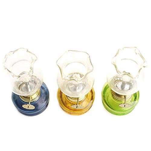 4 inch Tall Glass Kerosene Oil Lamp Lantern (Set of 3)