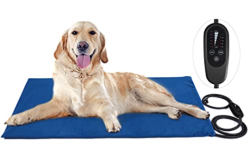 Pet Heating Pad for Dogs & Cats-Adjustable Warming Mat 4 Timers w/ Auto Shut Off