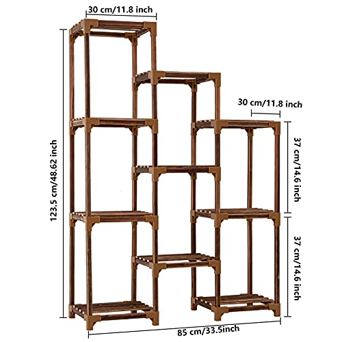 10 Tier Wood Plant Stand