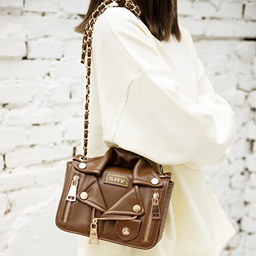 Women Leather Satchel Chain Strap Shoulder Bag Le