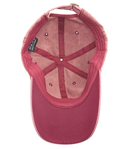 Unisex Baseball Cap Adjustable Washed Dyed Cotton Ball Hat (One Size)