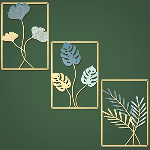 3 Pcs Metal Leaf Wall Decoration