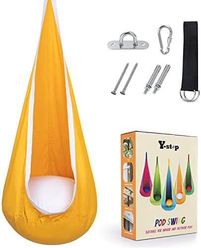 Hanging Hammock Chair with Inflatable Pillow- Max 176 LBs